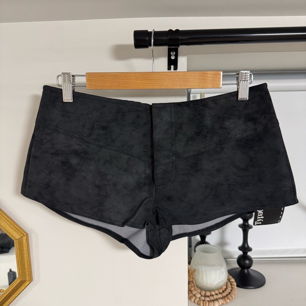 Leather Suede Low Rise Mini Shorts NEW w Tags On